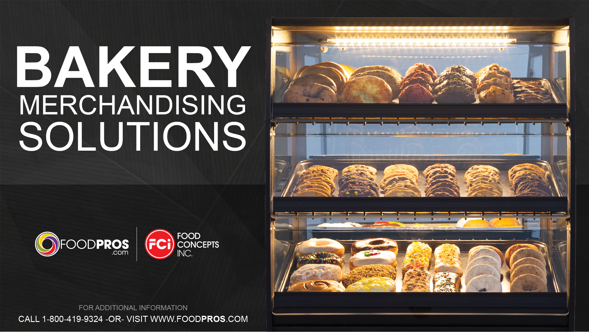 Q3-ready bakery display case with custom graphics and premium LED lighting